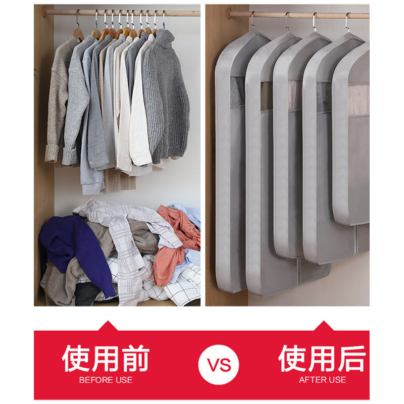 Clothes Dust Cover Hanging Transparent Dust Bag Home Wardrobe Coat Cover Clothing Dustproof Suit Cover Hanging Clothes Bag
