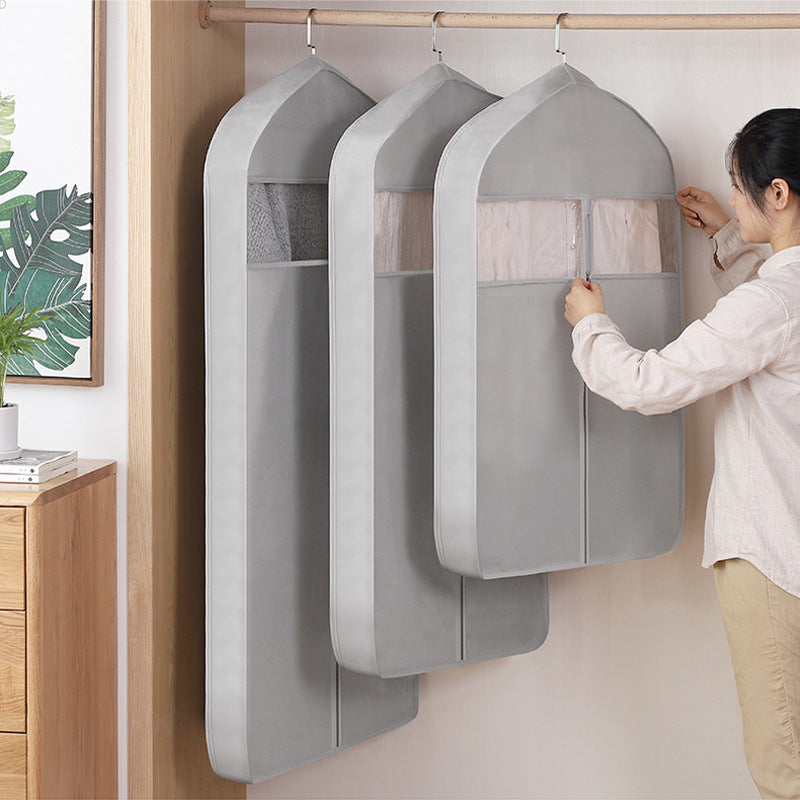 Clothes Dust Cover Hanging Transparent Dust Bag Home Wardrobe Coat Cover Clothing Dustproof Suit Cover Hanging Clothes Bag