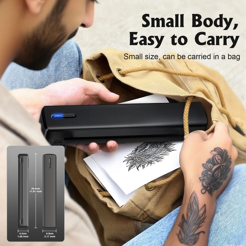 Wireless A4 Thermal Printer – Rechargeable Tattoo Template Printer
