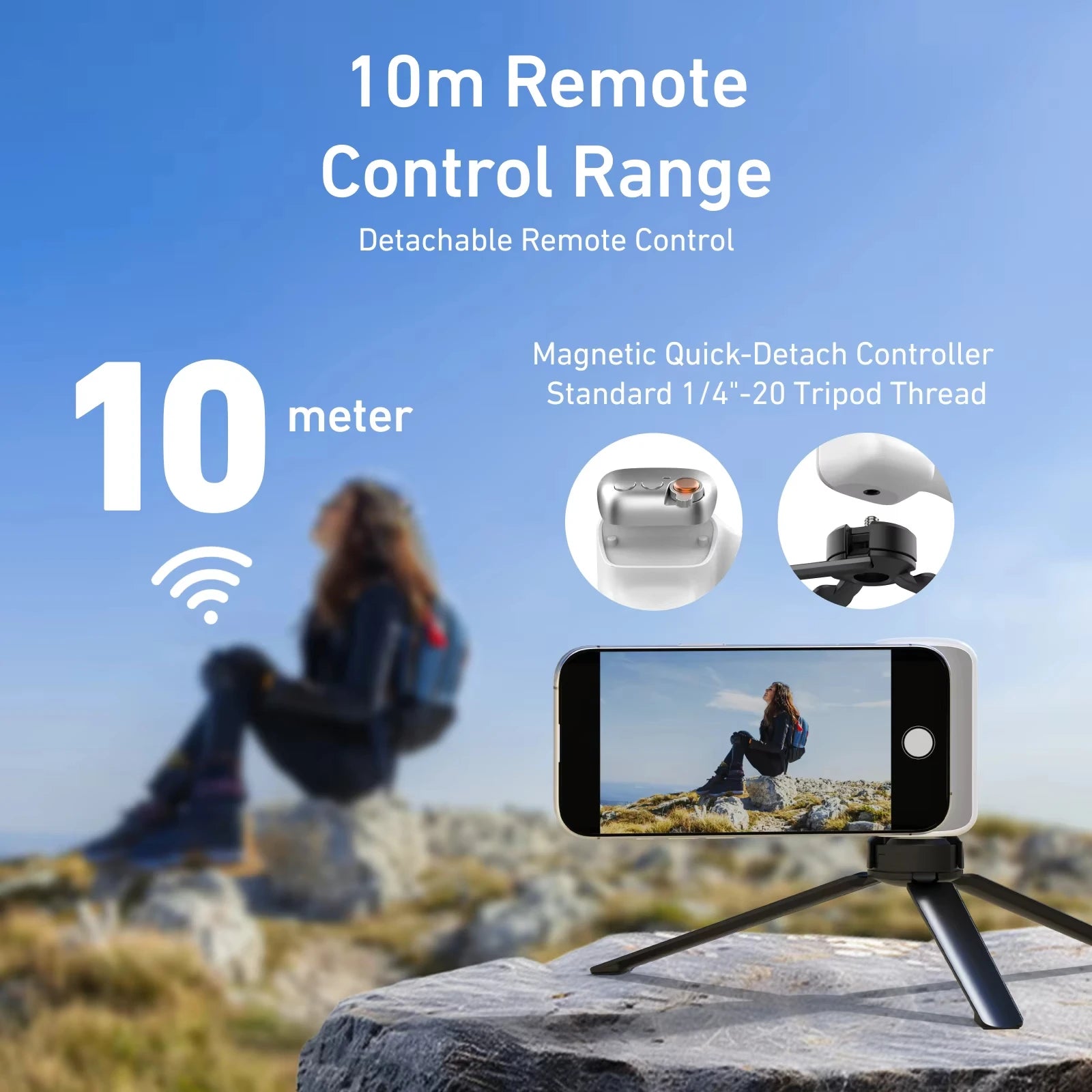 TELESIN Magnetic Phone Grip – Remote Control Shooting Aid
