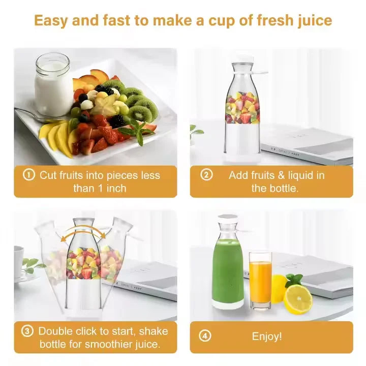 Portable USB Juicer Blender – 380ml Fresh Juice Anywhere