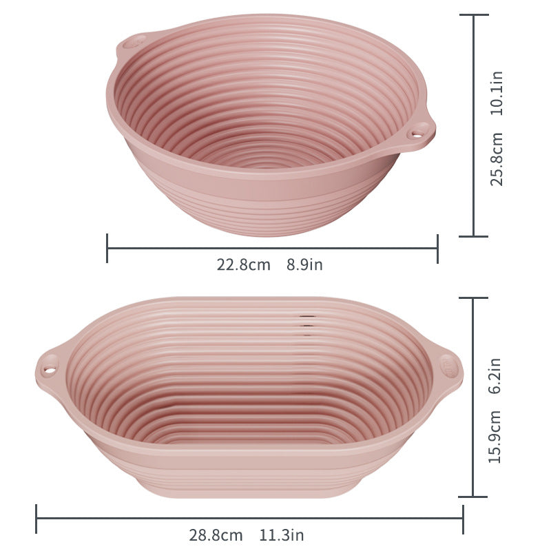 Silicone Fermentation Basket Household Oven Baking Dough Fermentation Bowl Folding High Temperature Resistant Large Capacity Bread Fermentation Basket