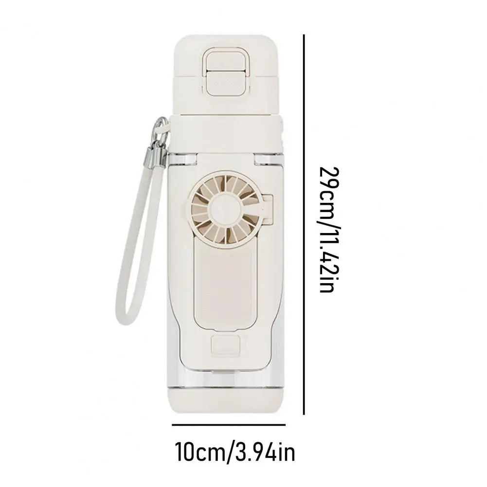 2-in-1 Tritan Water Bottle with Rechargeable Foldable Fan