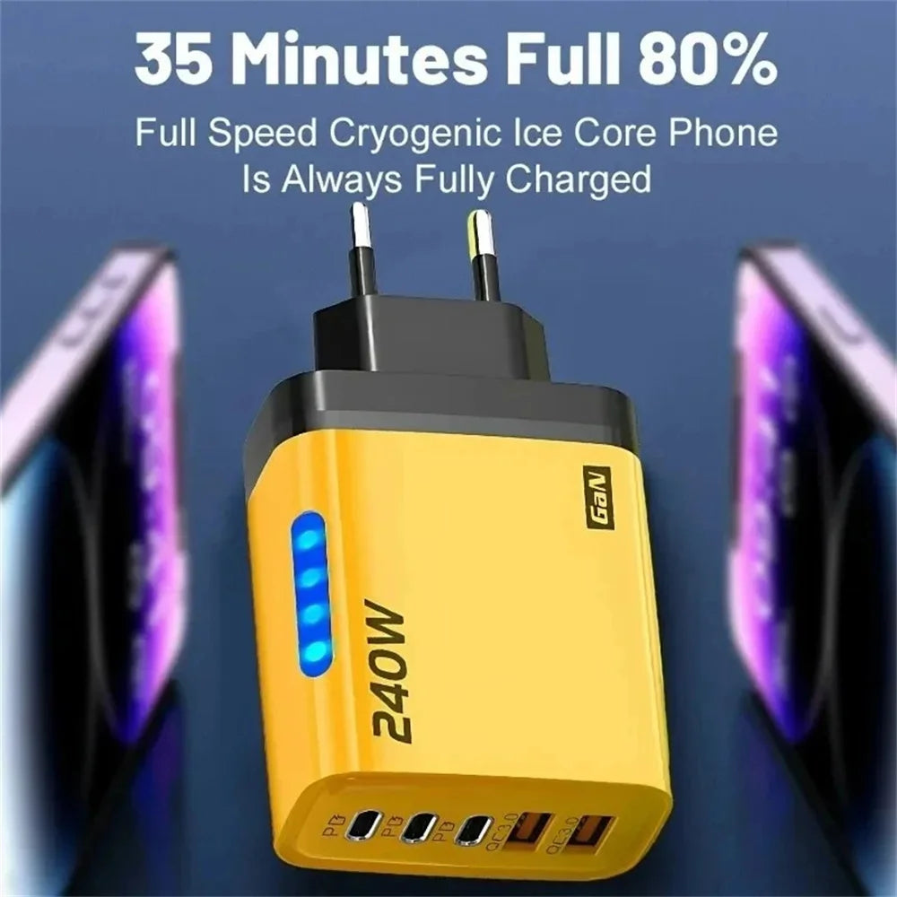 Ultra-Fast 240W GaN Phone Charger with Type-C Cable