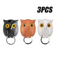 Magnetic Owl Key Hook – Auto Blink, No Punch Decor
