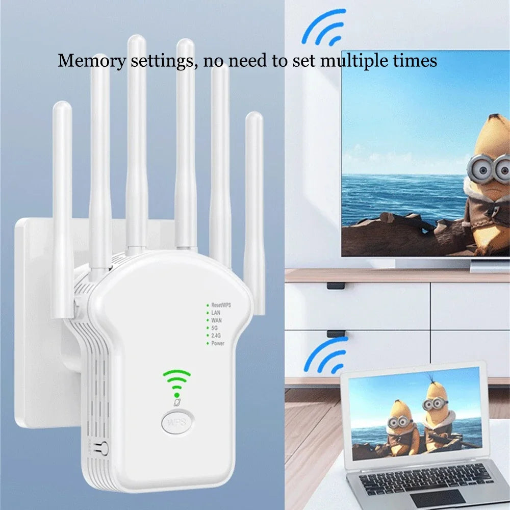 1200Mbps  Wireless Signal Booster for Home & Office

2.4G 5GHz