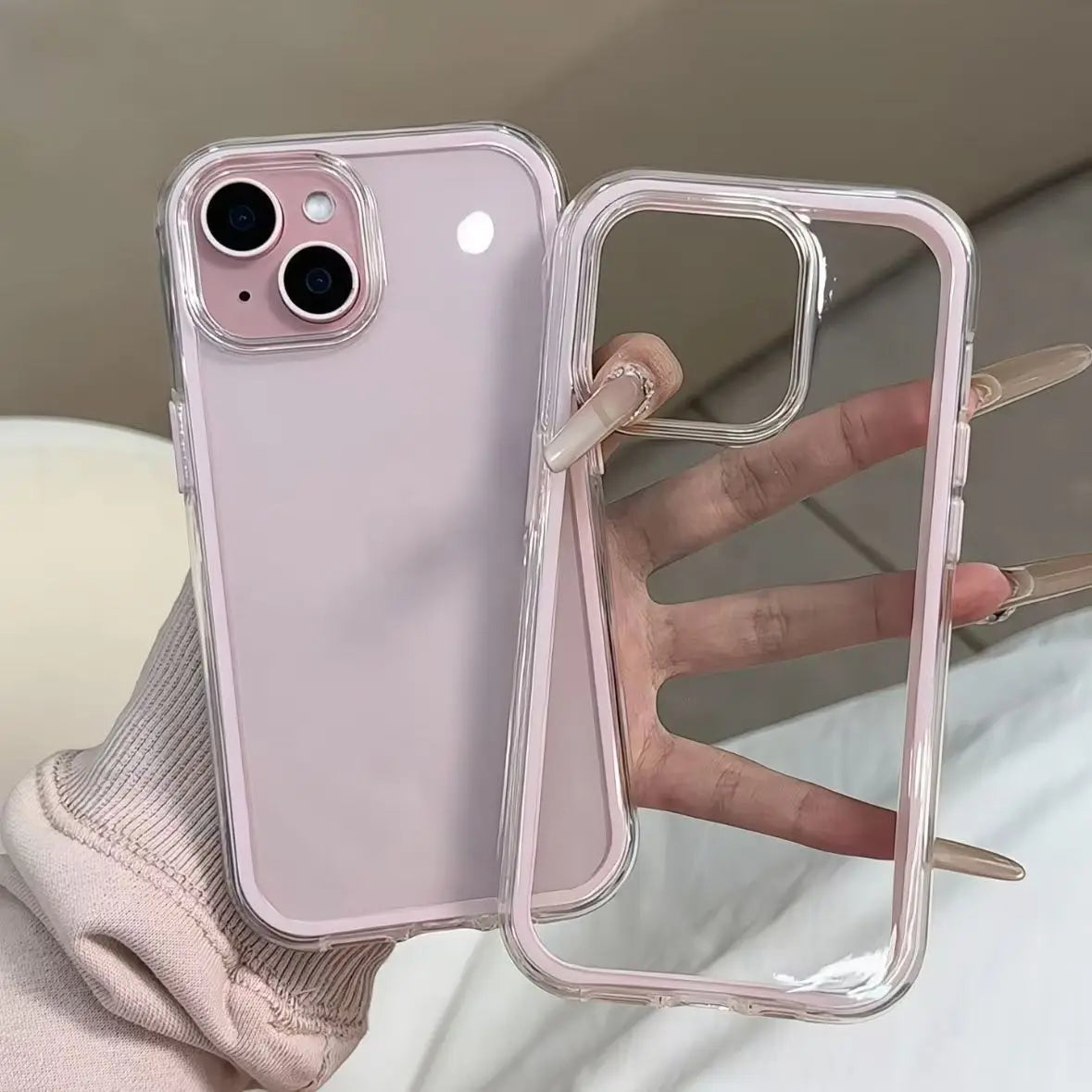 Acrylic Shockproof Bumper Cover for iPhone 15 16 17 Plus