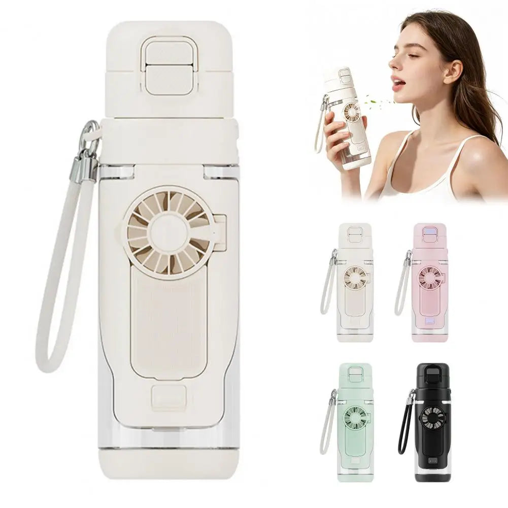 2-in-1 Tritan Water Bottle with Rechargeable Foldable Fan