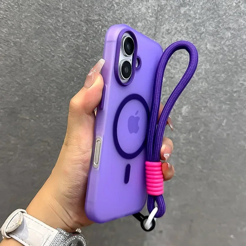 Candy Color MagSafe Lanyard Case for iPhone 16 15 17 Pro Max