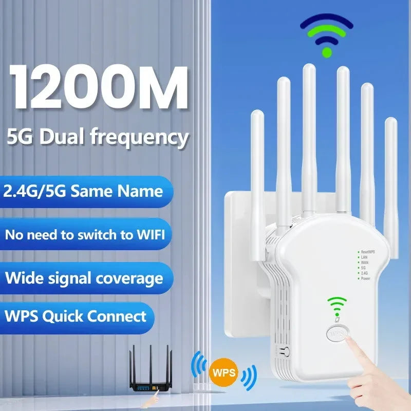 1200Mbps  Wireless Signal Booster for Home & Office

2.4G 5GHz
