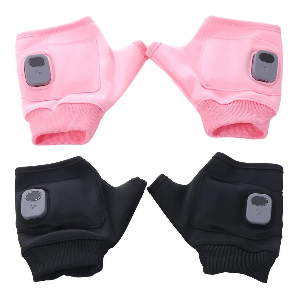 USB Rechargeable Heated Gloves – Fingerless Thermal Warmers with Temperature Control