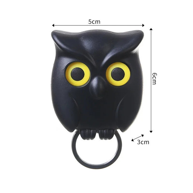 Magnetic Owl Key Hook – Auto Blink, No Punch Decor