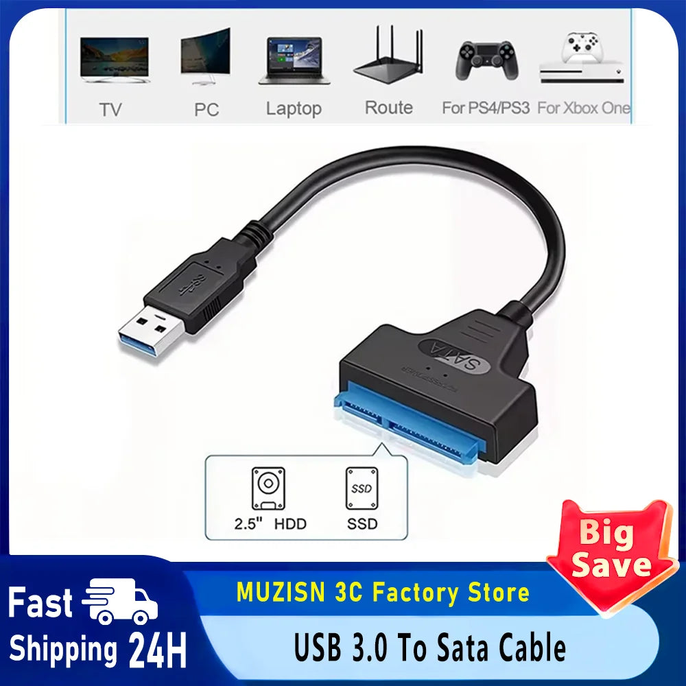SATA 3 to USB 3.0 External SSD Adapter Cord