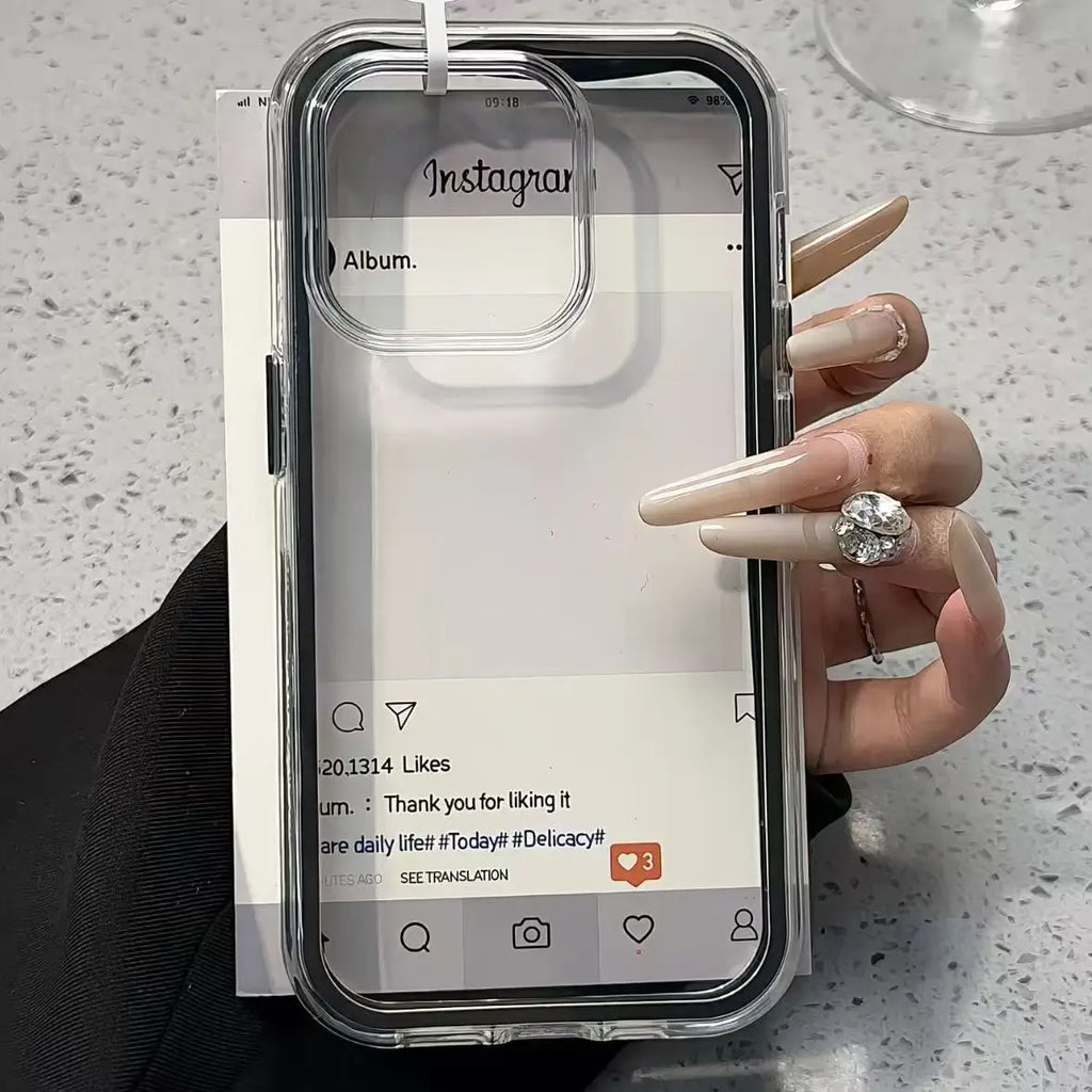 Acrylic Shockproof Bumper Cover for iPhone 15 16 17 Plus