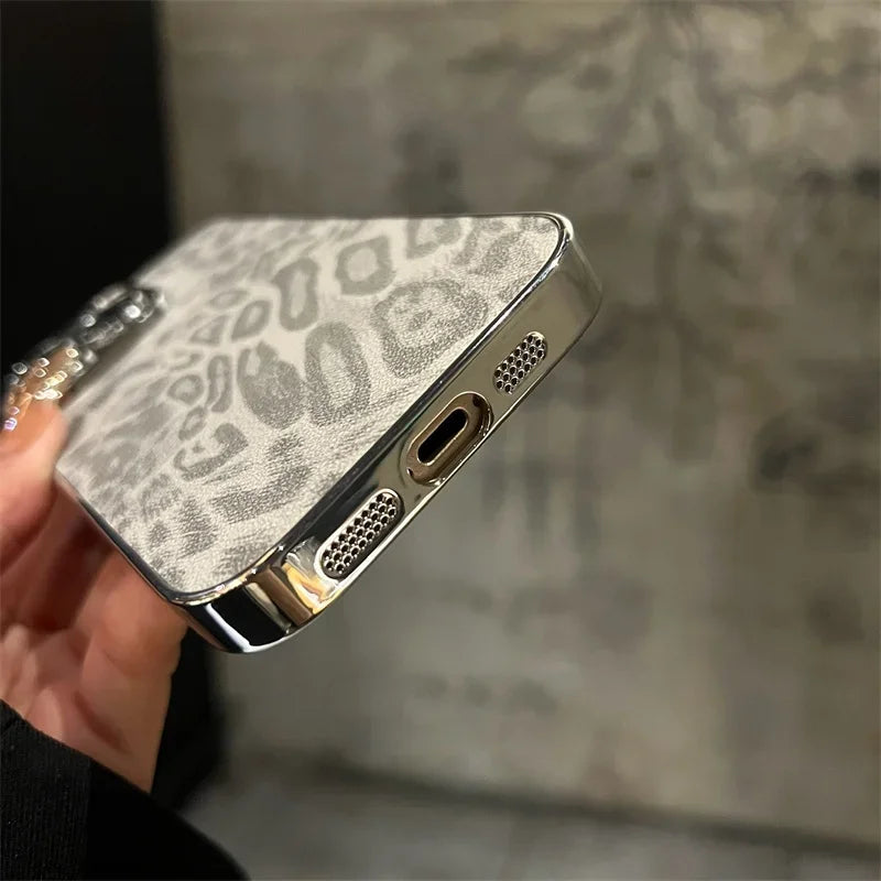 Shockproof Plated Leather Case for iPhone 15 16 17 Series