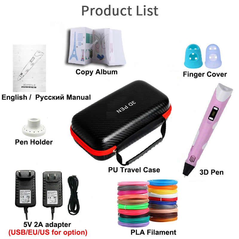 DIY 3D Drawing Pen Kids Gift with Storage Case