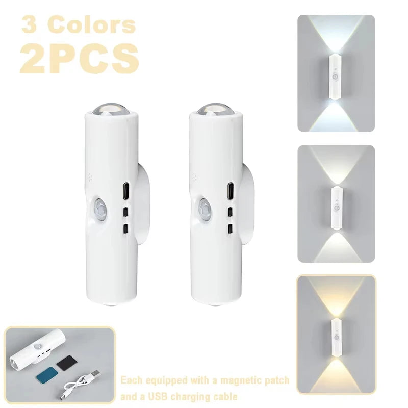 LED Wall Lamp – RGB Motion Sensor, Double-Head