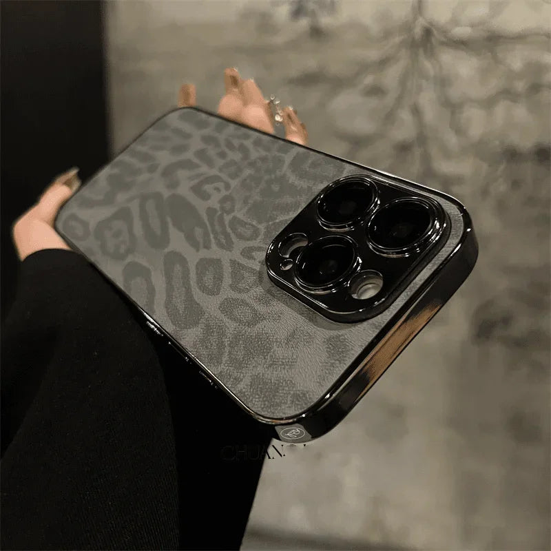Shockproof Plated Leather Case for iPhone 15 16 17 Series