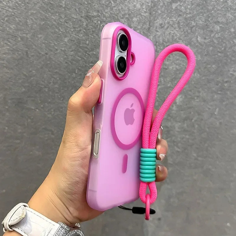 Candy Color MagSafe Lanyard Case for iPhone 16 15 17 Pro Max