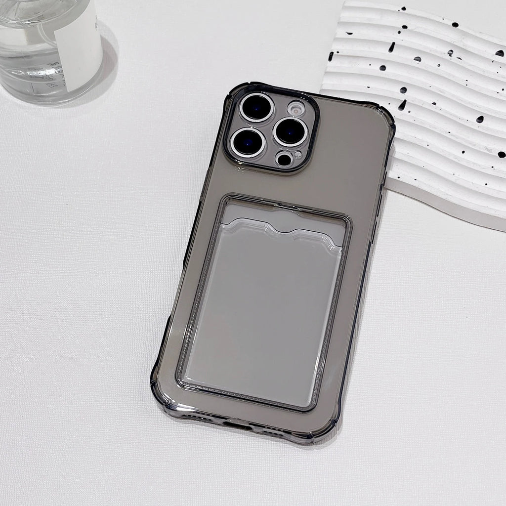 Clear Silicone Phone Case with ATM Card Holder
