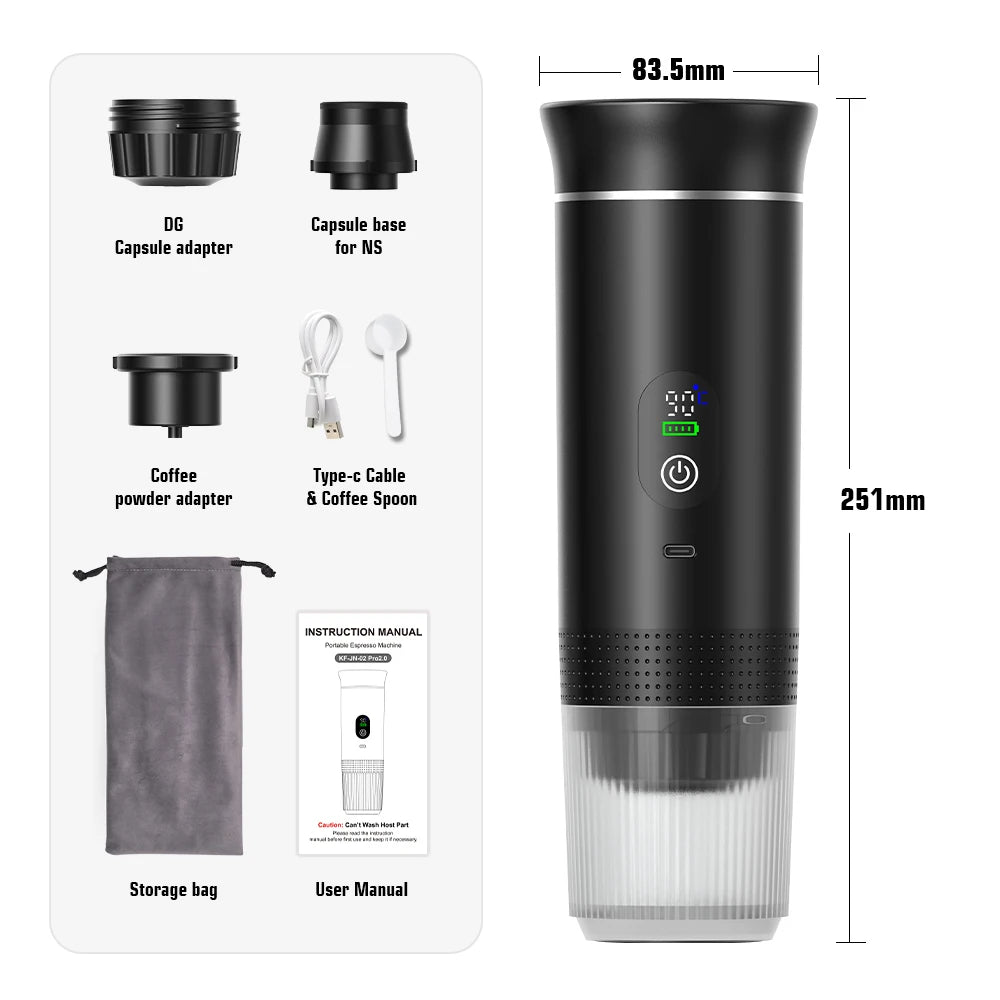 Wireless Rechargeable Travel Espresso Coffee Maker