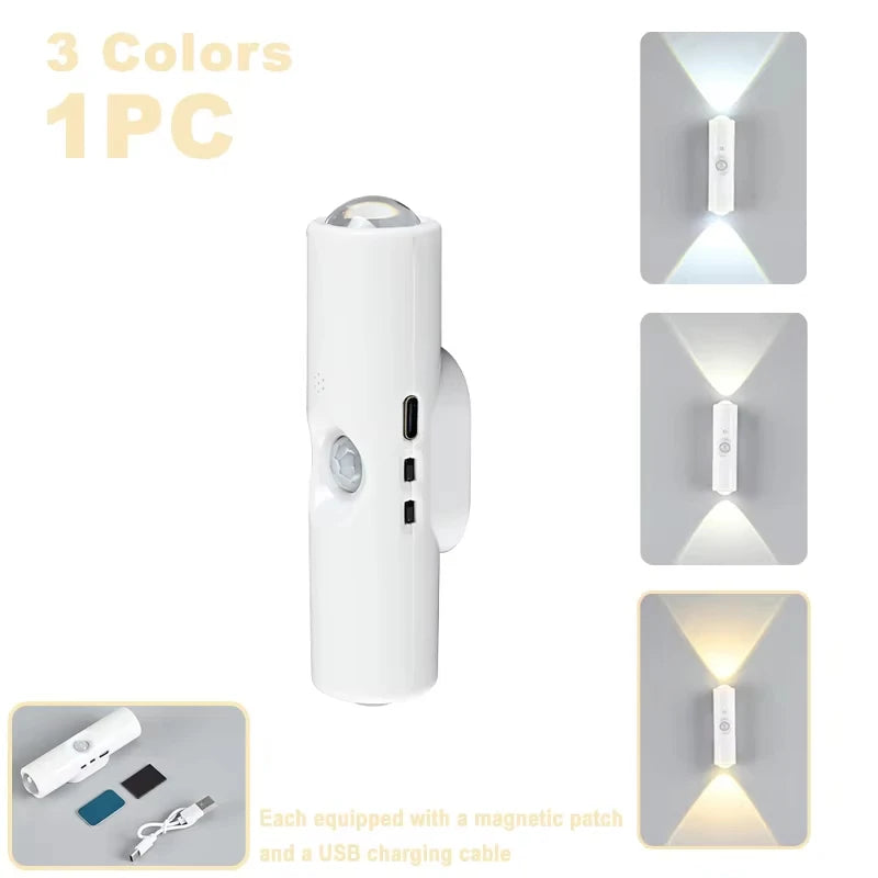 LED Wall Lamp – RGB Motion Sensor, Double-Head