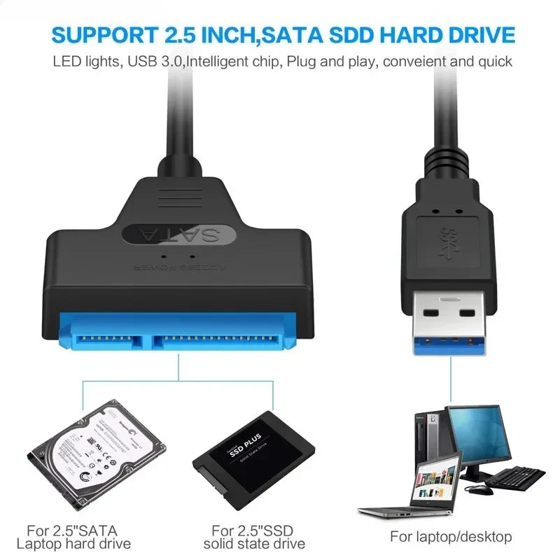 SATA 3 to USB 3.0 External SSD Adapter Cord