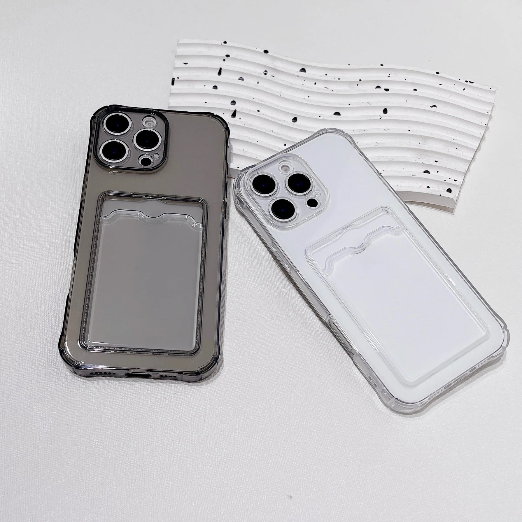 Clear Silicone Phone Case with ATM Card Holder