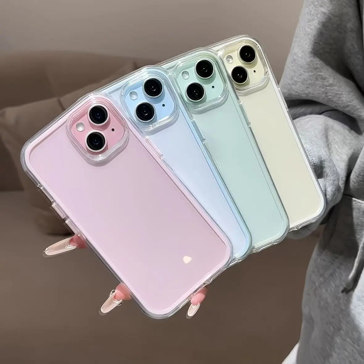 Acrylic Shockproof Bumper Cover for iPhone 15 16 17 Plus