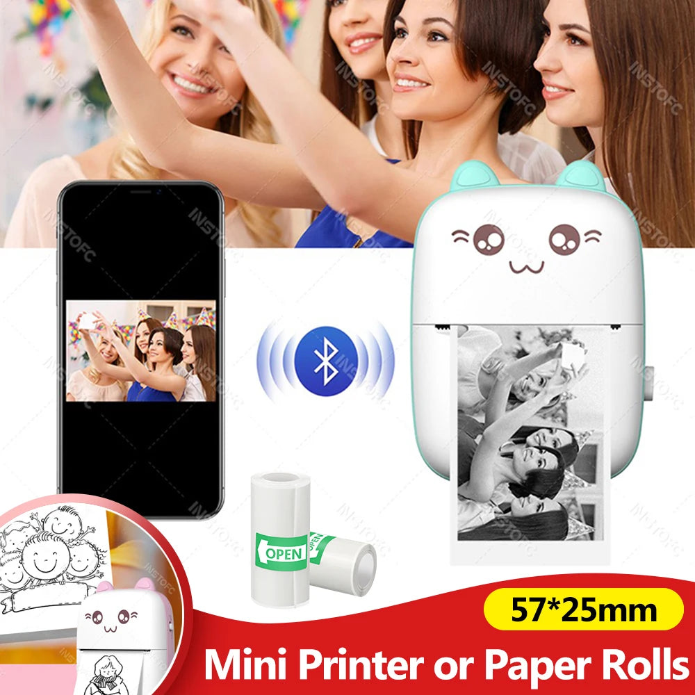 Mini Thermal Sticker Printer for iOS & Android