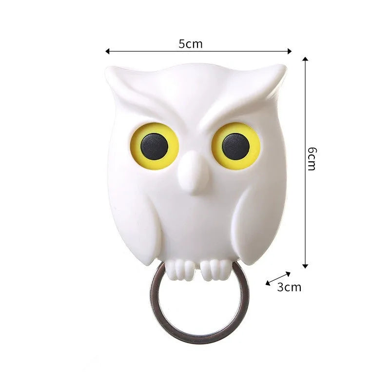 Magnetic Owl Key Hook – Auto Blink, No Punch Decor