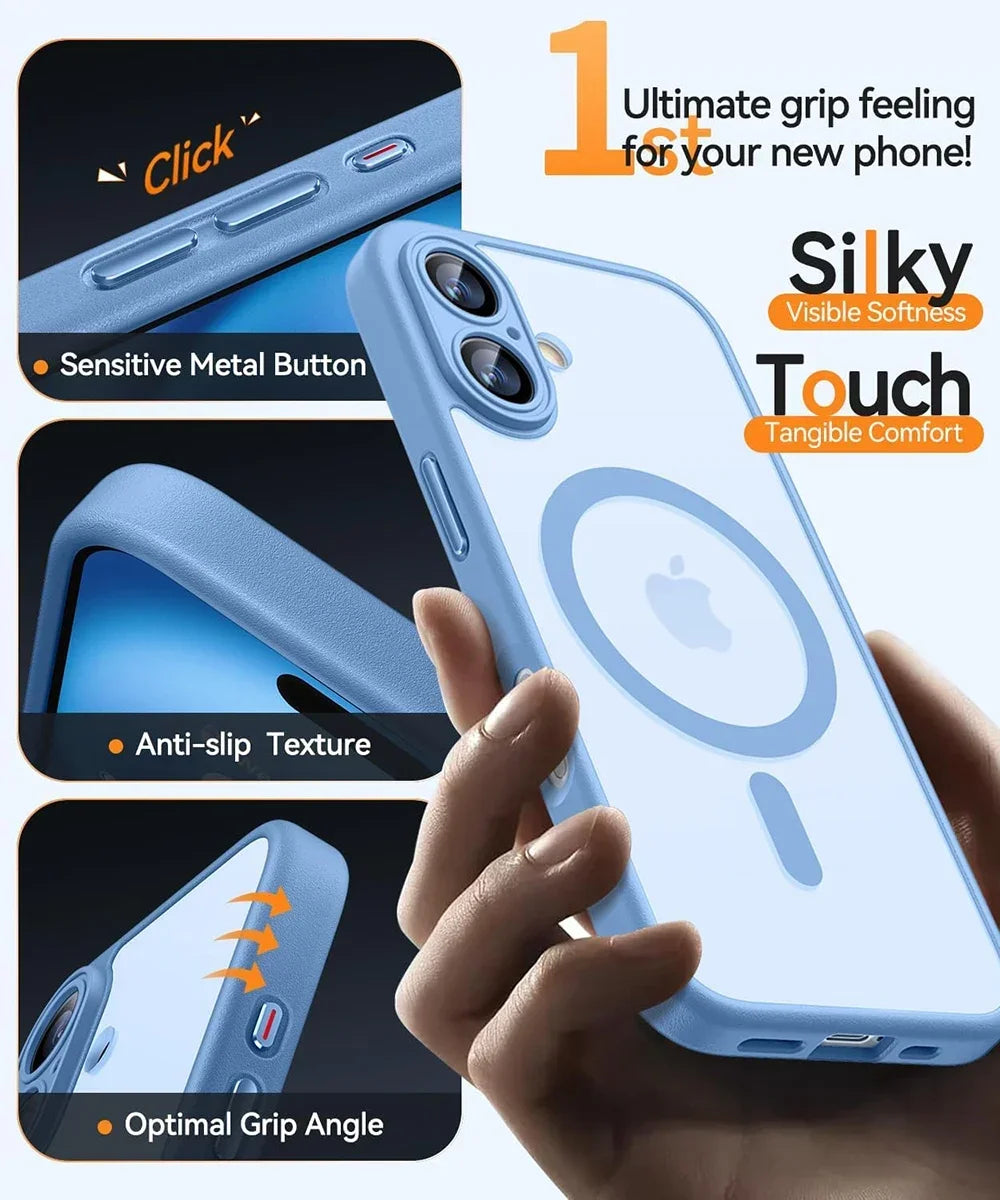 Magnetic Matte Armor Slim Case for iPhone 16 Plus / 17 Pro