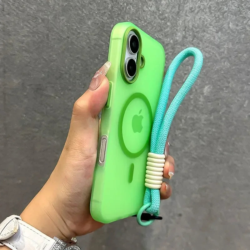 Candy Color MagSafe Lanyard Case for iPhone 16 15 17 Pro Max