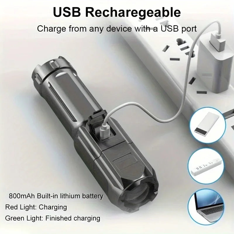 Waterproof Zoomable LED Torch for Camping & Hunting