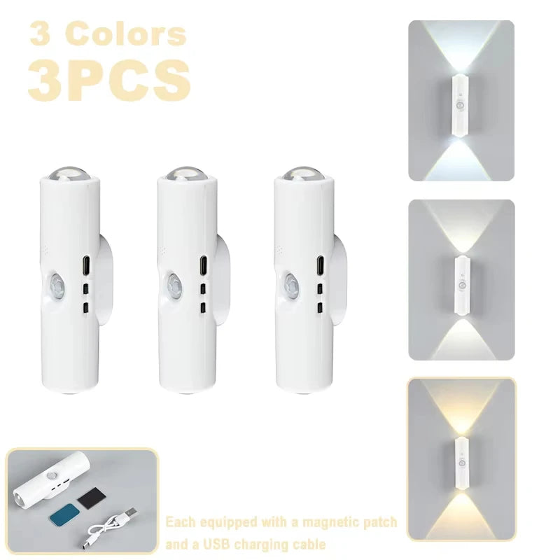 LED Wall Lamp – RGB Motion Sensor, Double-Head