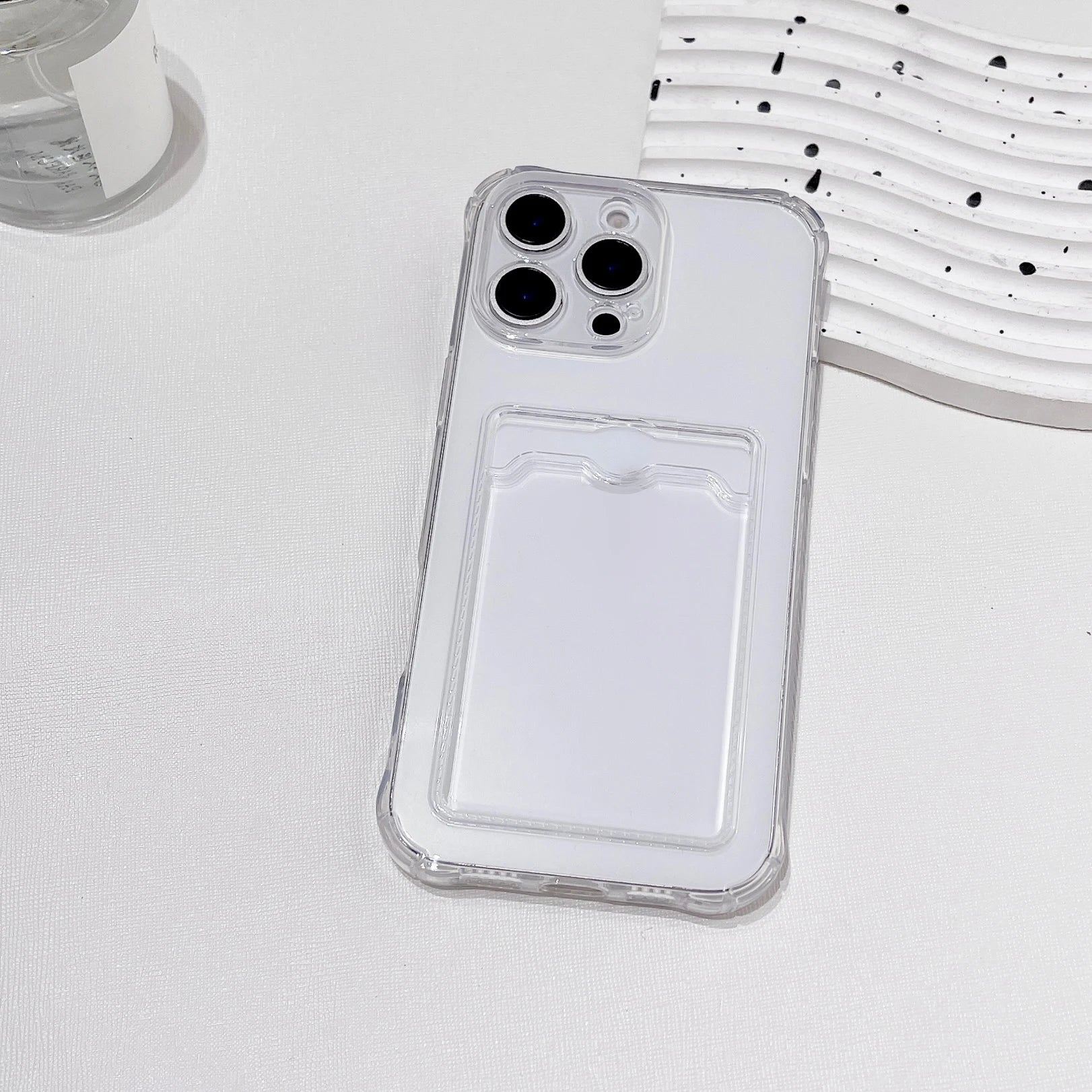 Clear Silicone Phone Case with ATM Card Holder