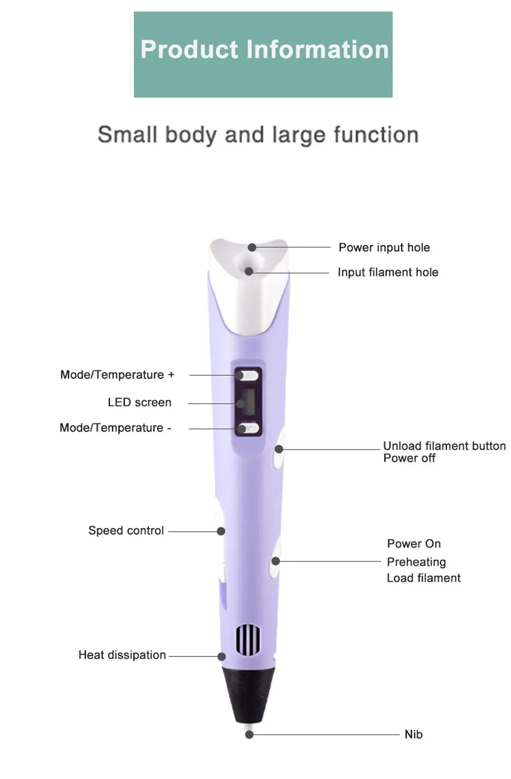 DIY 3D Drawing Pen Kids Gift with Storage Case