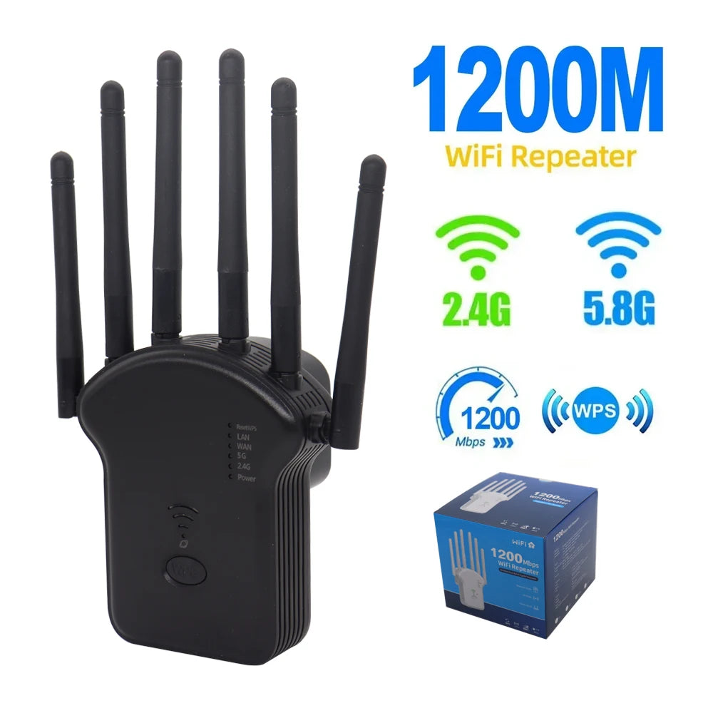 1200Mbps  Wireless Signal Booster for Home & Office

2.4G 5GHz