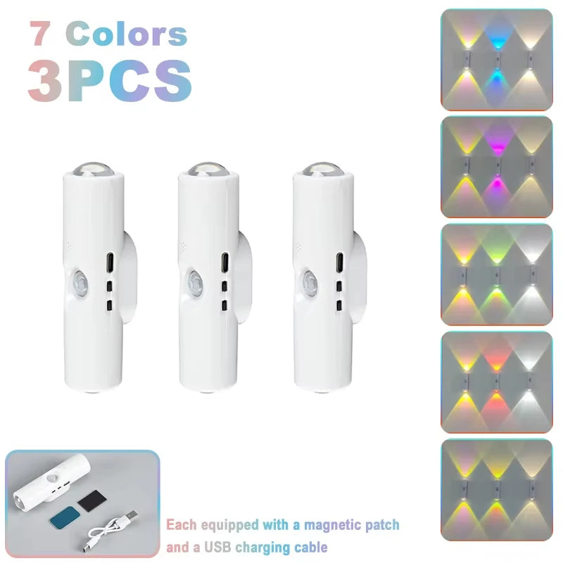 LED Wall Lamp – RGB Motion Sensor, Double-Head