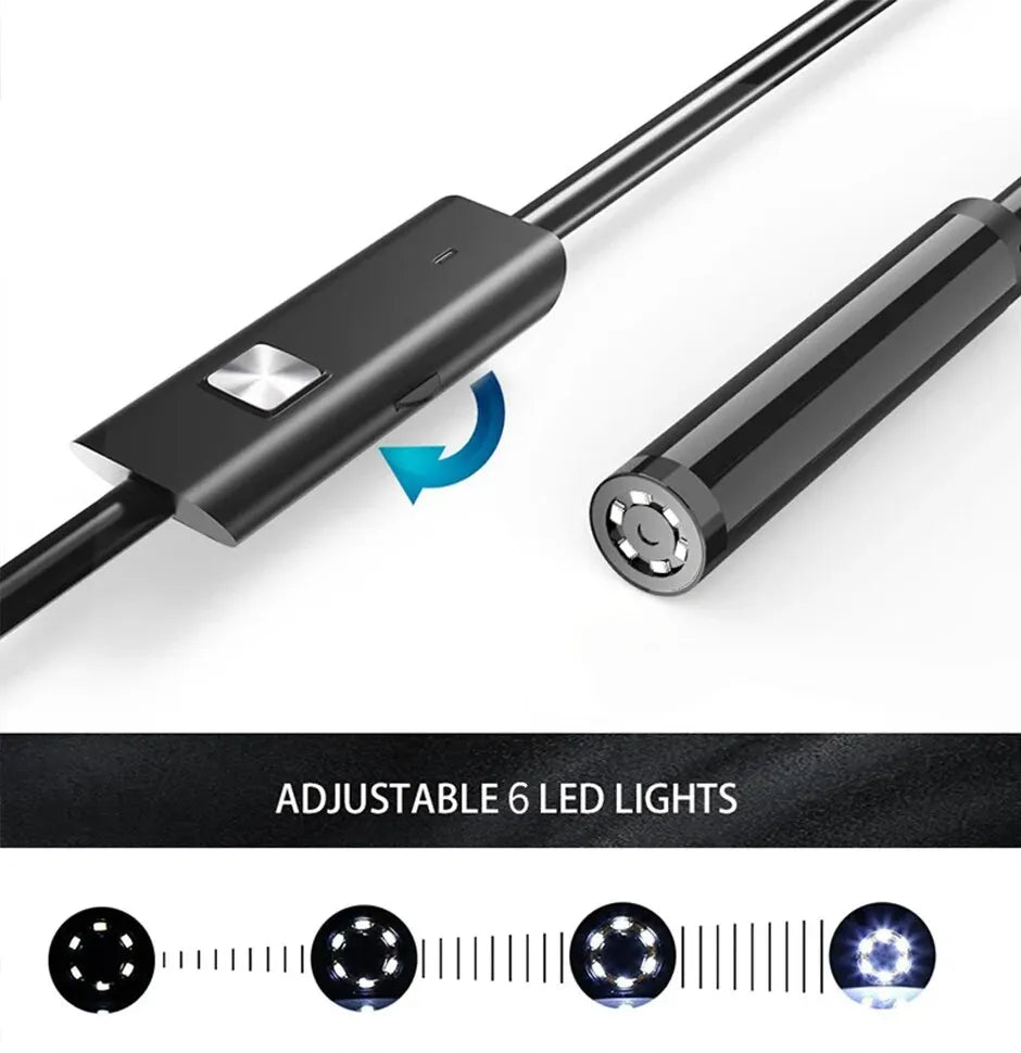Flexible Type-C Endoscope Camera with 6 LEDs
