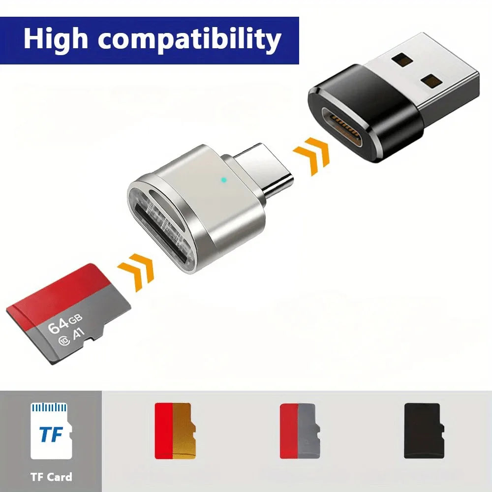 Type-C OTG TF Memory Card Reader for iPhone 15/16