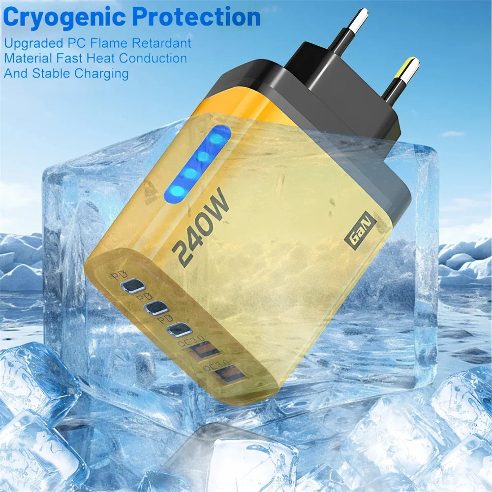 Ultra-Fast 240W GaN Phone Charger with Type-C Cable