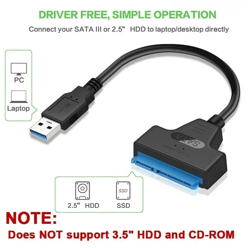 SATA 3 to USB 3.0 External SSD Adapter Cord