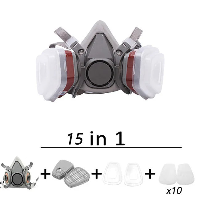 7in1/16in1 Half Face Respirator – Dust, Gas & Paint Safety