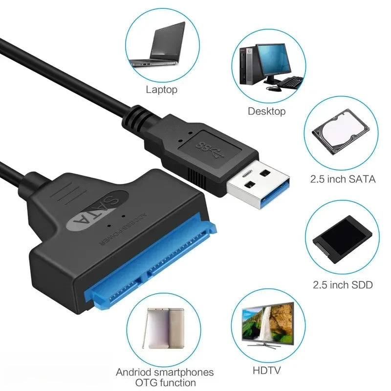 SATA 3 to USB 3.0 External SSD Adapter Cord