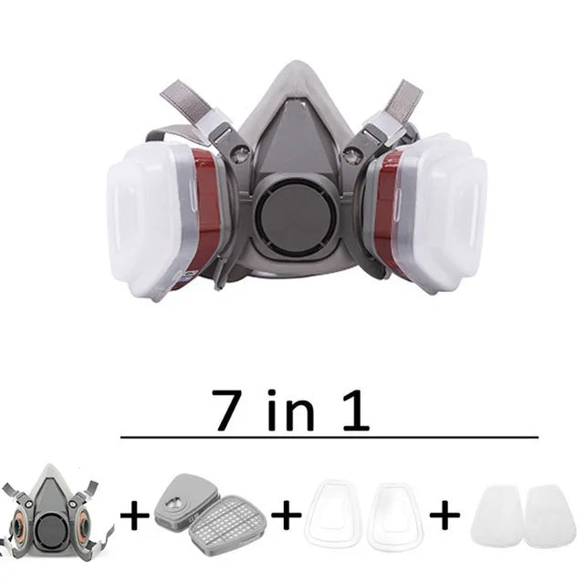 7in1/16in1 Half Face Respirator – Dust, Gas & Paint Safety