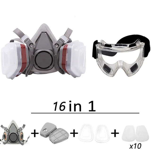 7in1/16in1 Half Face Respirator – Dust, Gas & Paint Safety