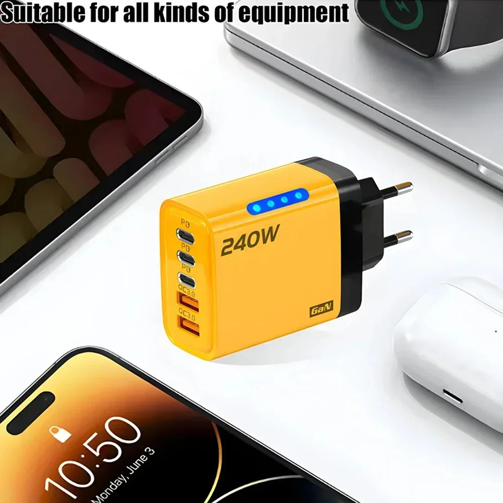 Ultra-Fast 240W GaN Phone Charger with Type-C Cable