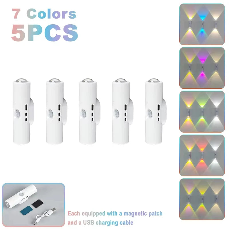 LED Wall Lamp – RGB Motion Sensor, Double-Head