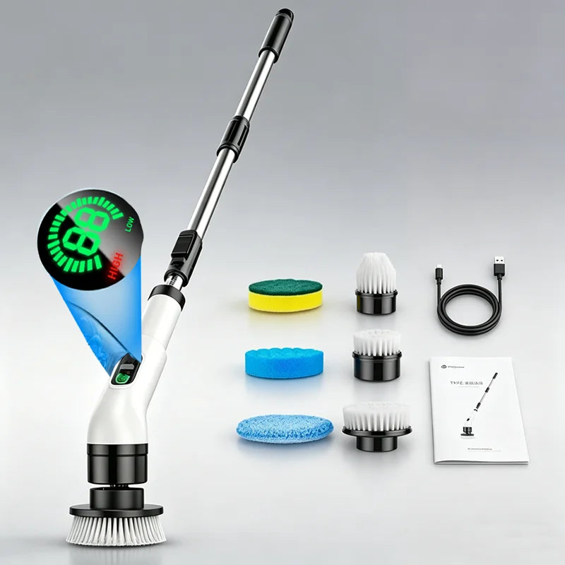 No More Scrubbing - Cordless Bathroom Power Scrubber Cleans 5x Faster
